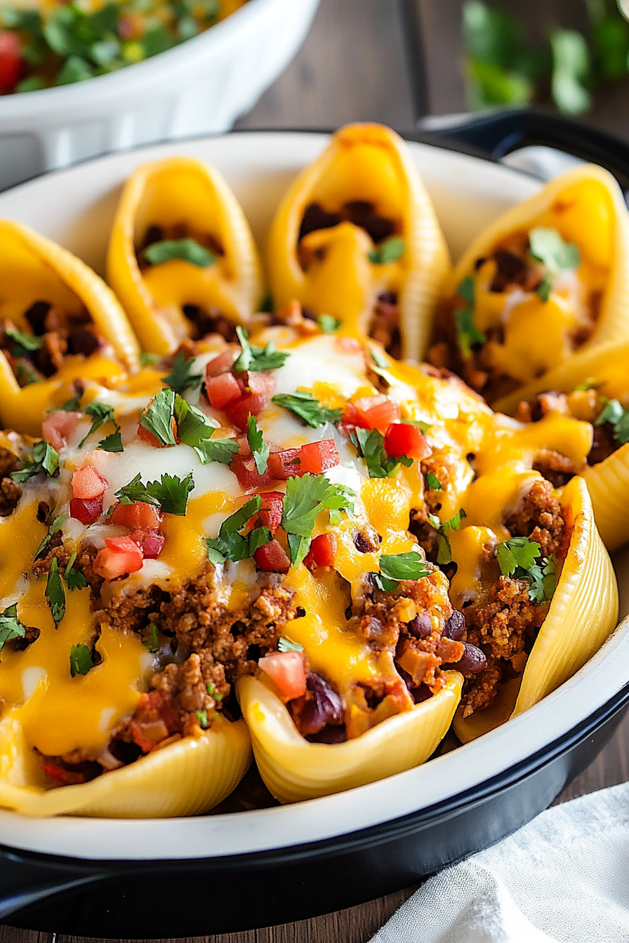 Taco shells filled with beef