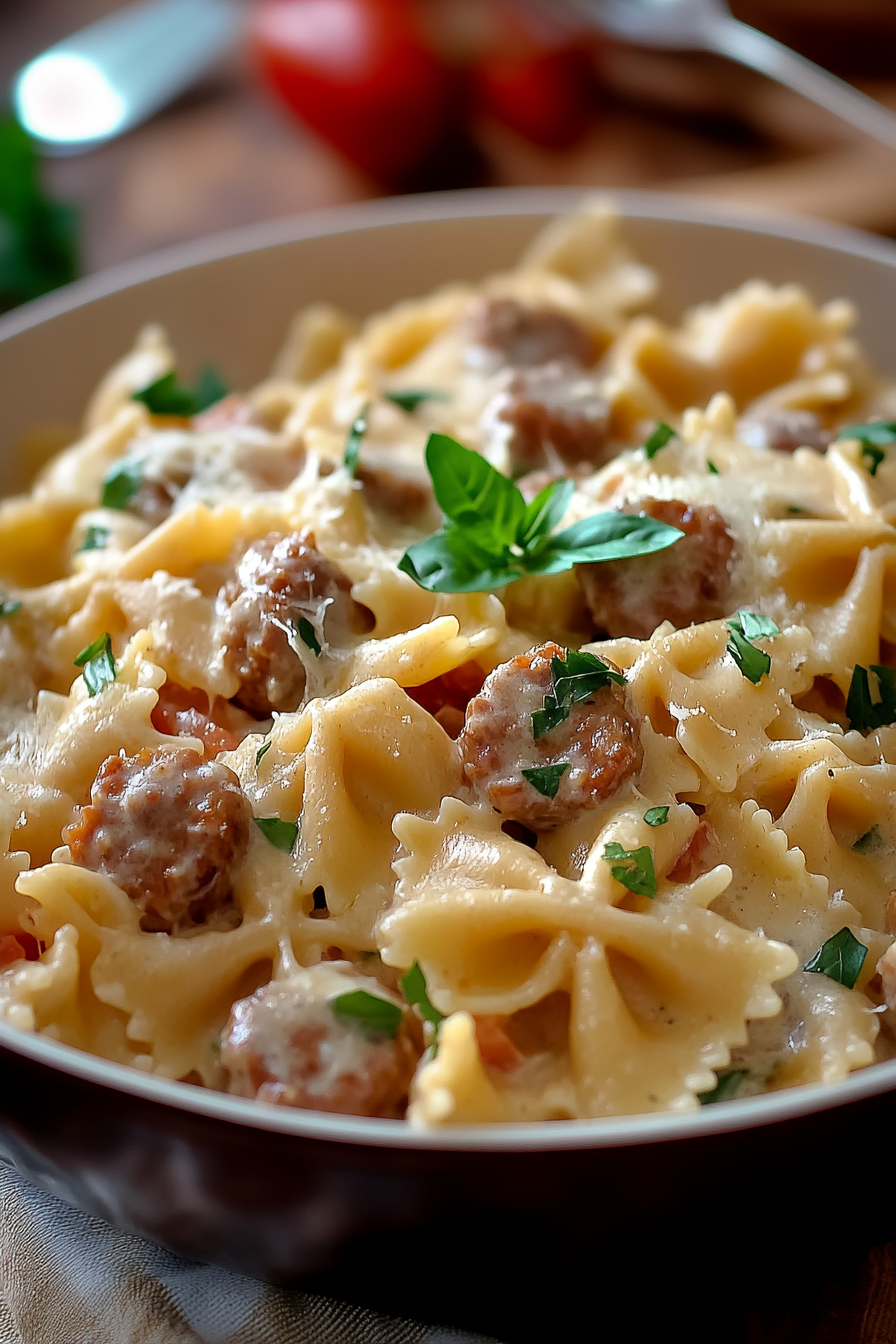 Creamy tomato sauce close-up