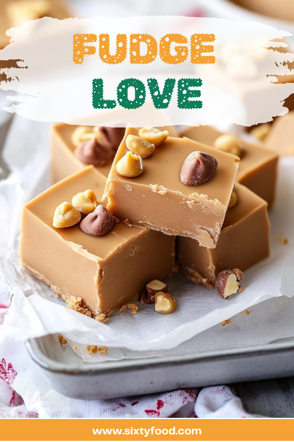 Creamy caramel fudge squares on a plate.