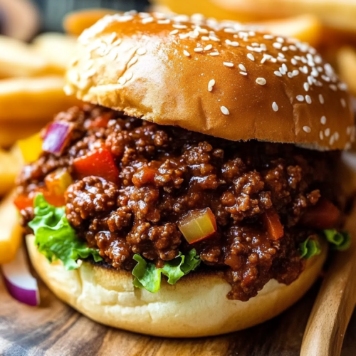 Skillet of Homemade Sloppy Joe filling