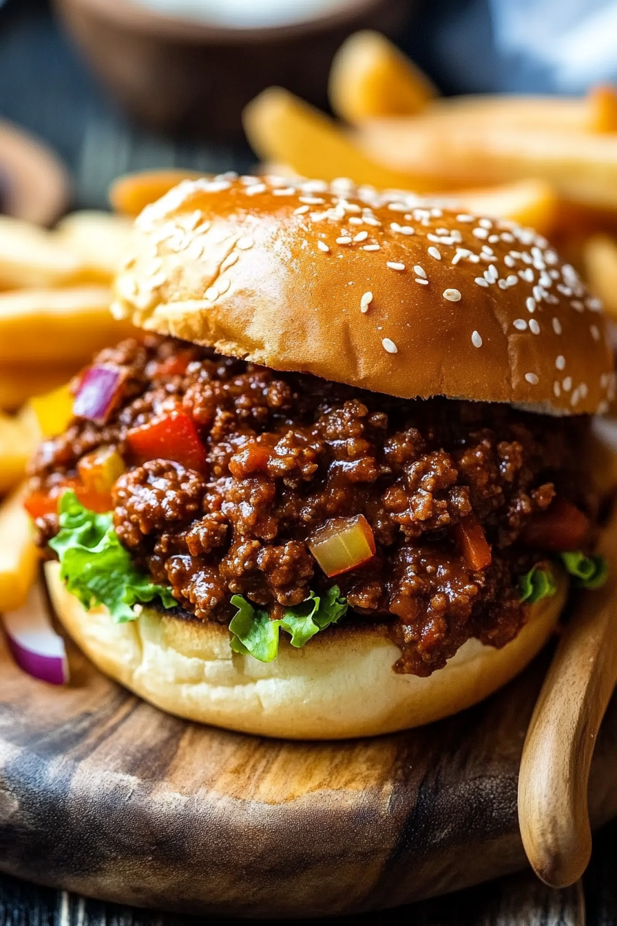 Skillet of Homemade Sloppy Joe filling