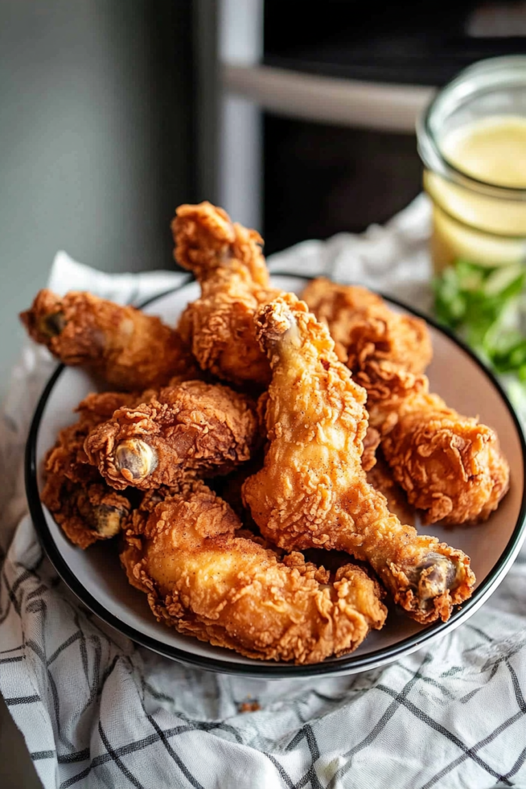 Crispy chicken with golden crust