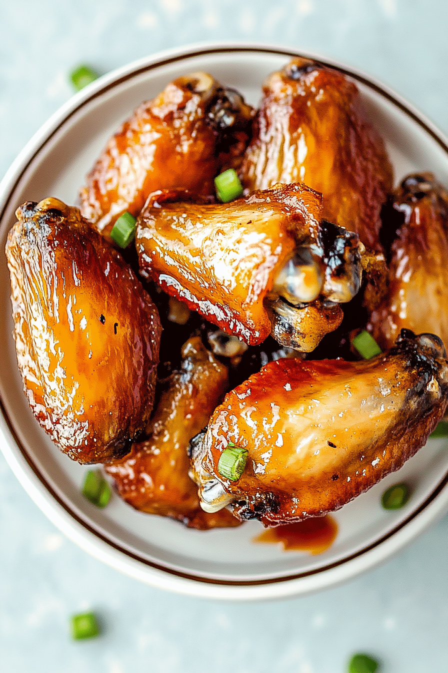 Crispy Honey Garlic Wings on a Plate