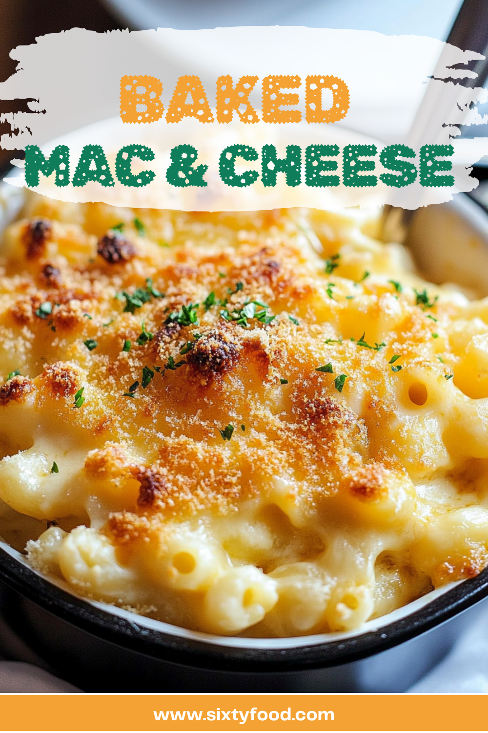 Assembled Baked Mac & Cheese in baking dish