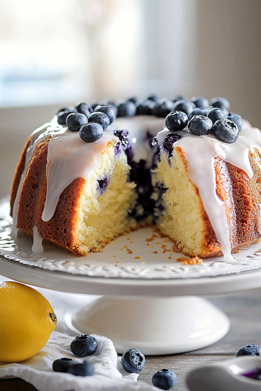 Flour-dusted blueberries ready for cake