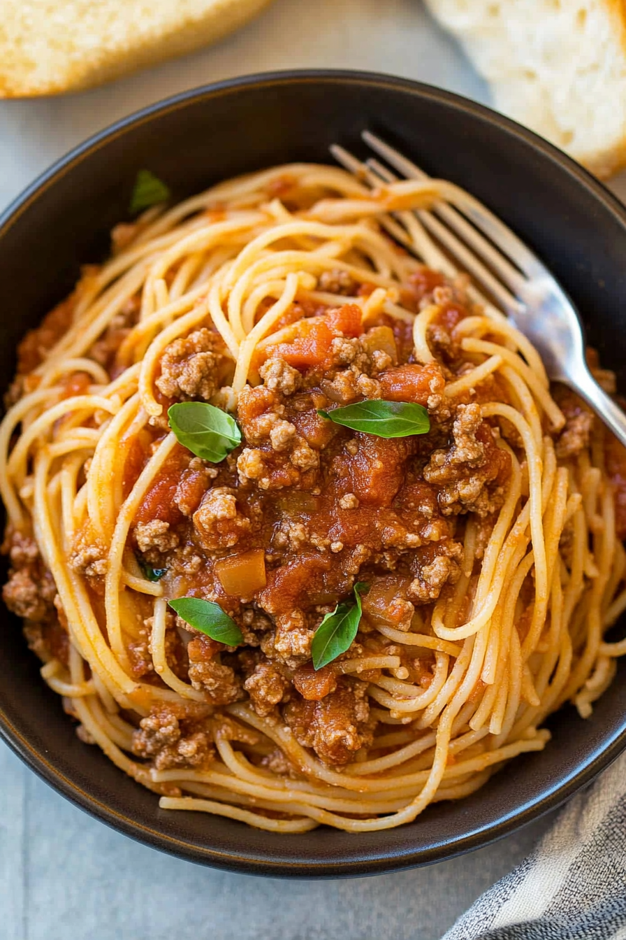 Stirring tomato sauce and paste