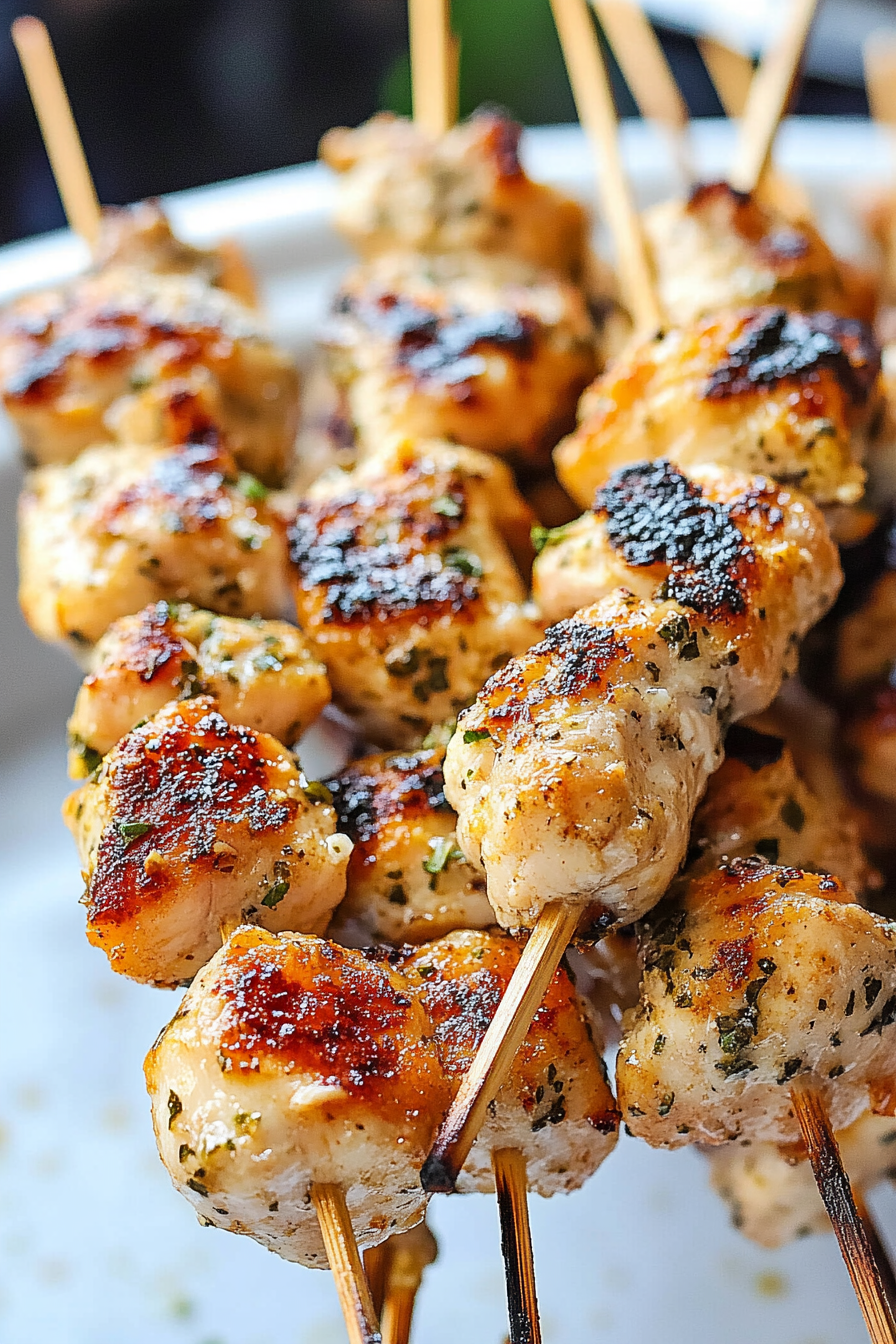 Finished Fiery Parmesan Chicken Skewers