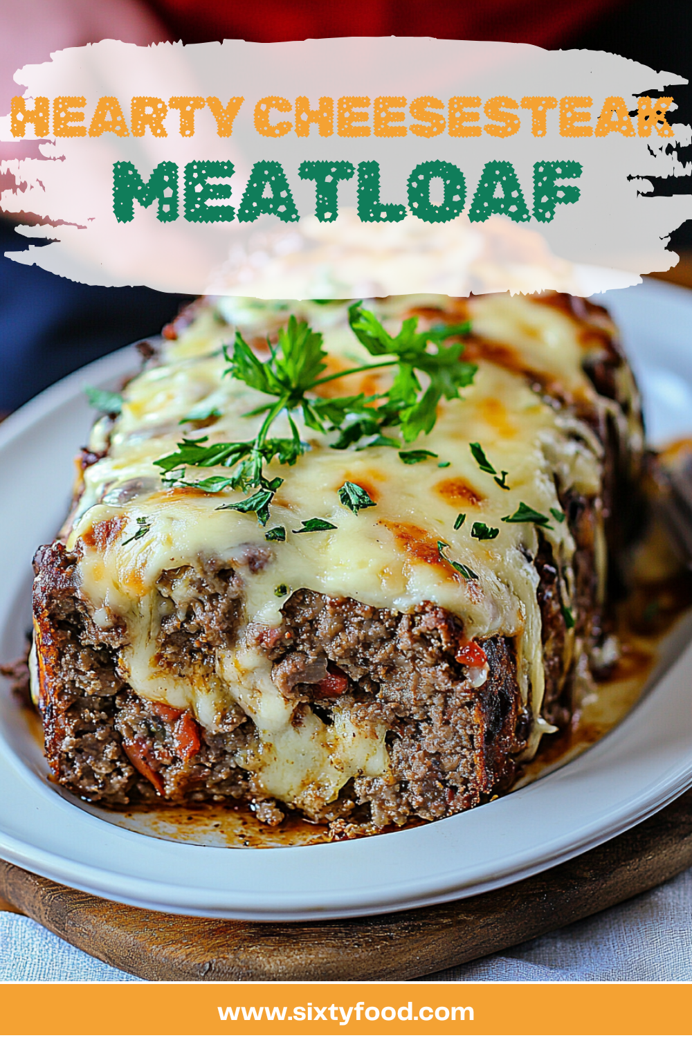 Hearty Cheesesteak Meatloaf Fresh from the oven