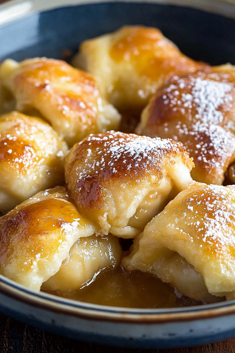 Classic Baked Dumplings in baking dish with soda