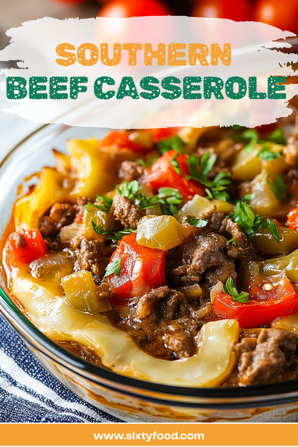 Casserole dish with layered potatoes and beef